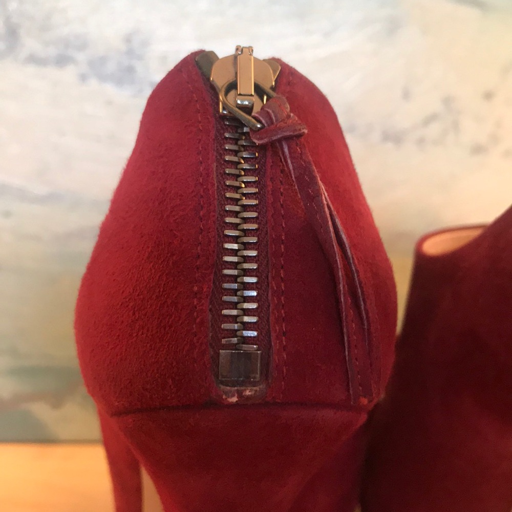 MIU MIU Suede Peep Toe Bow Ankle Bootie EUC sz 39 - Picture 9 of 16
